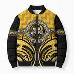 Aotearoa Ngati Whatua Personalised Bomber Puffer Jacket Maori Iwi Poutama Puhoro Tattoo