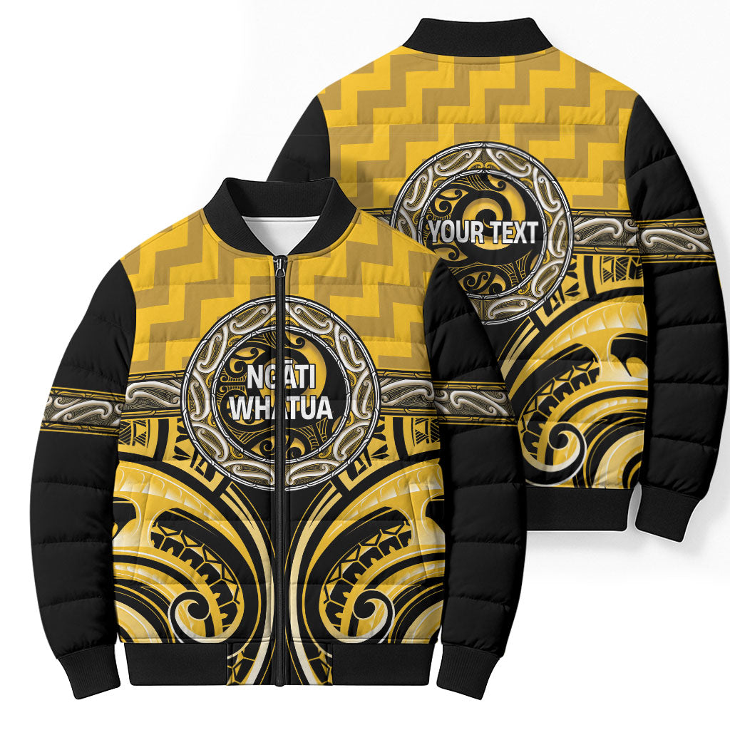 Aotearoa Ngati Whatua Personalised Bomber Puffer Jacket Maori Iwi Poutama Puhoro Tattoo