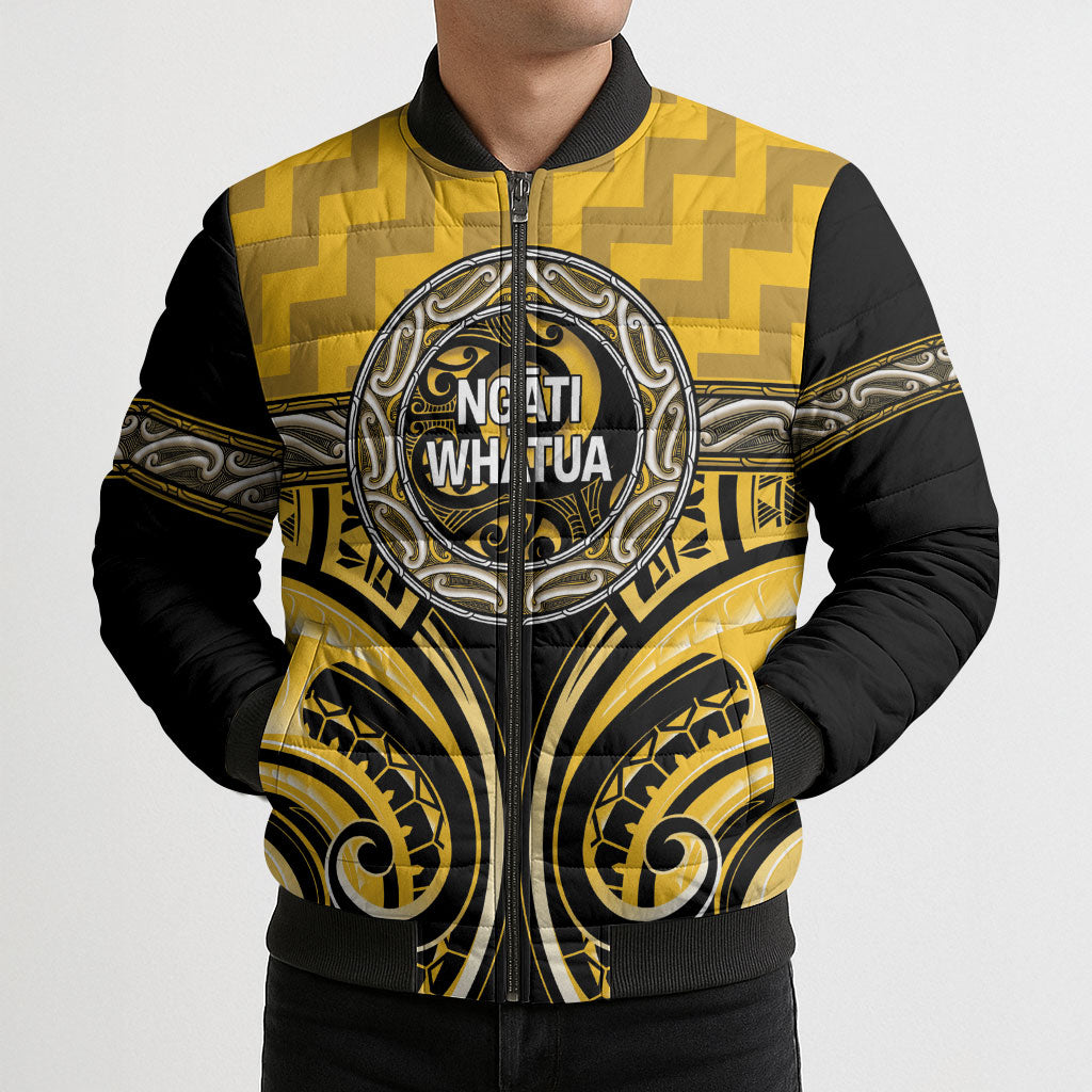 Aotearoa Ngati Whatua Personalised Bomber Puffer Jacket Maori Iwi Poutama Puhoro Tattoo