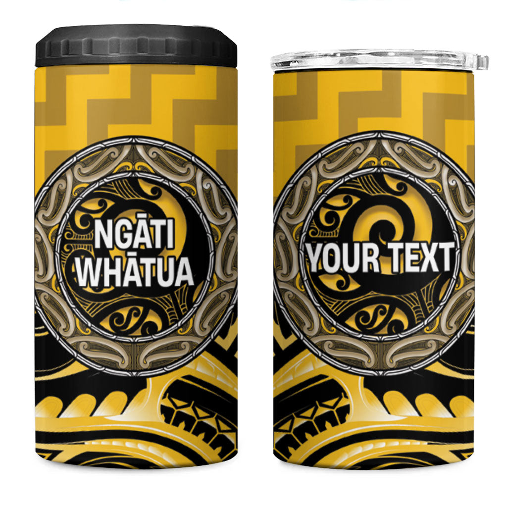 Aotearoa Ngati Whatua Personalised 4 in 1 Can Cooler Tumbler Maori Iwi Poutama Puhoro Tattoo