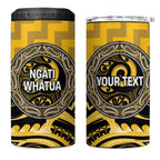 Aotearoa Ngati Whatua Personalised 4 in 1 Can Cooler Tumbler Maori Iwi Poutama Puhoro Tattoo