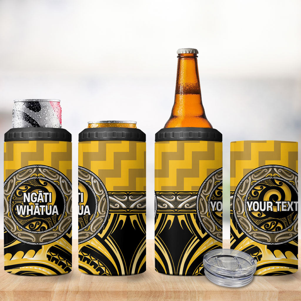 Aotearoa Ngati Whatua Personalised 4 in 1 Can Cooler Tumbler Maori Iwi Poutama Puhoro Tattoo
