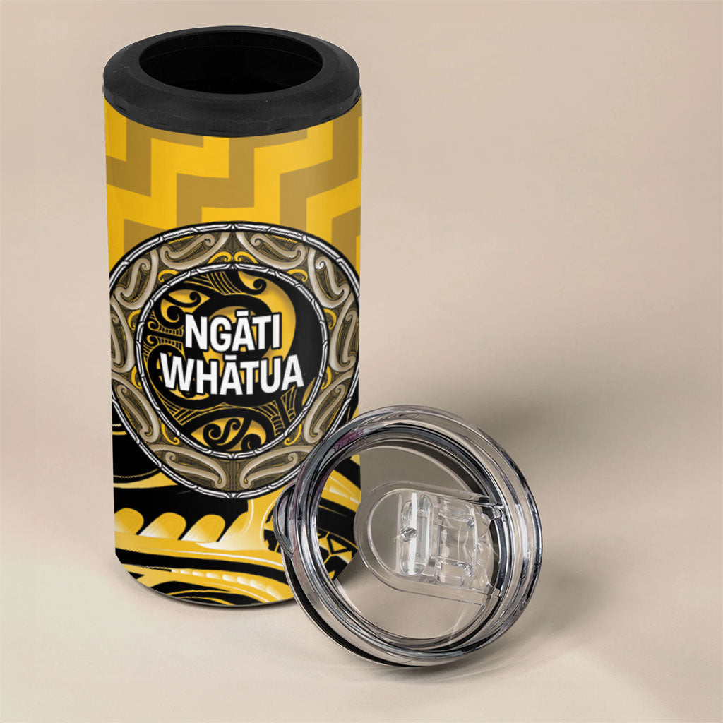 Aotearoa Ngati Whatua Personalised 4 in 1 Can Cooler Tumbler Maori Iwi Poutama Puhoro Tattoo