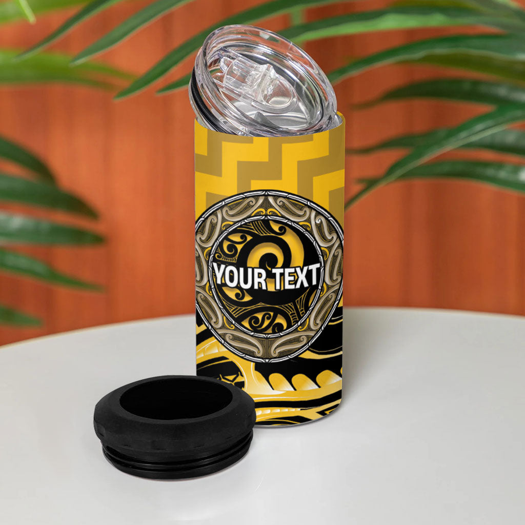 Aotearoa Ngati Whatua Personalised 4 in 1 Can Cooler Tumbler Maori Iwi Poutama Puhoro Tattoo