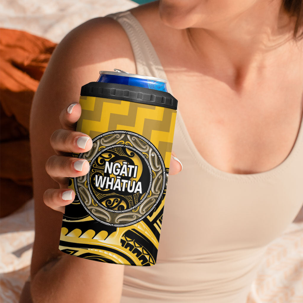 Aotearoa Ngati Whatua Personalised 4 in 1 Can Cooler Tumbler Maori Iwi Poutama Puhoro Tattoo