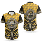 Aotearoa Ngati Whatua Personalised Couples Matching Off Shoulder Maxi Dress and Hawaiian Shirt Maori Iwi Poutama Puhoro Tattoo