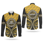 Aotearoa Ngati Whatua Personalised Couples Matching Off Shoulder Short Dress and Long Sleeve Button Shirt Maori Iwi Poutama Puhoro Tattoo