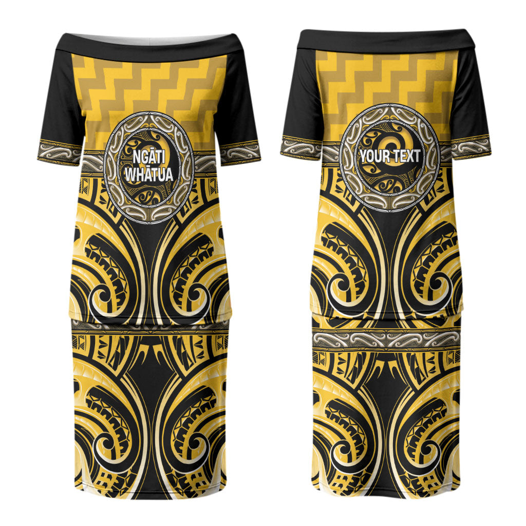 Aotearoa Ngati Whatua Personalised Couples Matching Puletasi and Hawaiian Shirt Maori Iwi Poutama Puhoro Tattoo