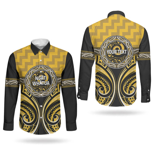 Aotearoa Ngati Whatua Personalised Couples Matching Short Sleeve Bodycon Dress and Long Sleeve Button Shirt Maori Iwi Poutama Puhoro Tattoo
