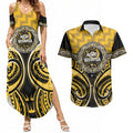 Aotearoa Ngati Whatua Personalised Couples Matching Summer Maxi Dress and Hawaiian Shirt Maori Iwi Poutama Puhoro Tattoo