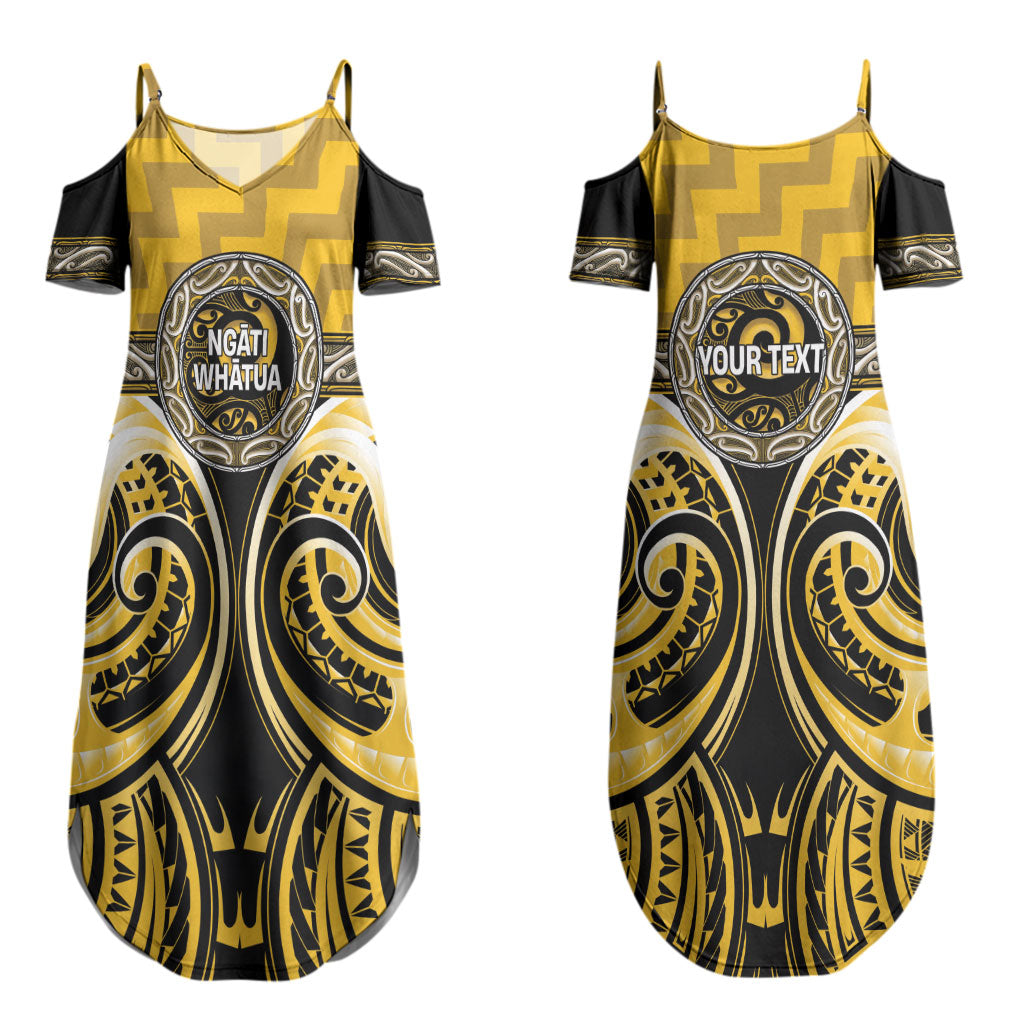 Aotearoa Ngati Whatua Personalised Couples Matching Summer Maxi Dress and Hawaiian Shirt Maori Iwi Poutama Puhoro Tattoo