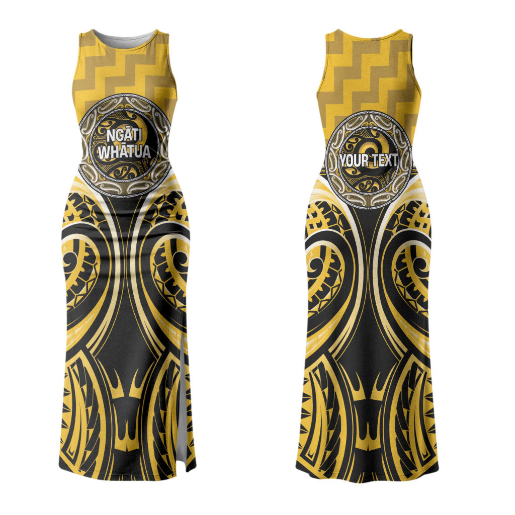 Aotearoa Ngati Whatua Personalised Couples Matching Tank Maxi Dress and Hawaiian Shirt Maori Iwi Poutama Puhoro Tattoo