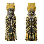 Aotearoa Ngati Whatua Personalised Couples Matching Tank Maxi Dress and Long Sleeve Button Shirt Maori Iwi Poutama Puhoro Tattoo