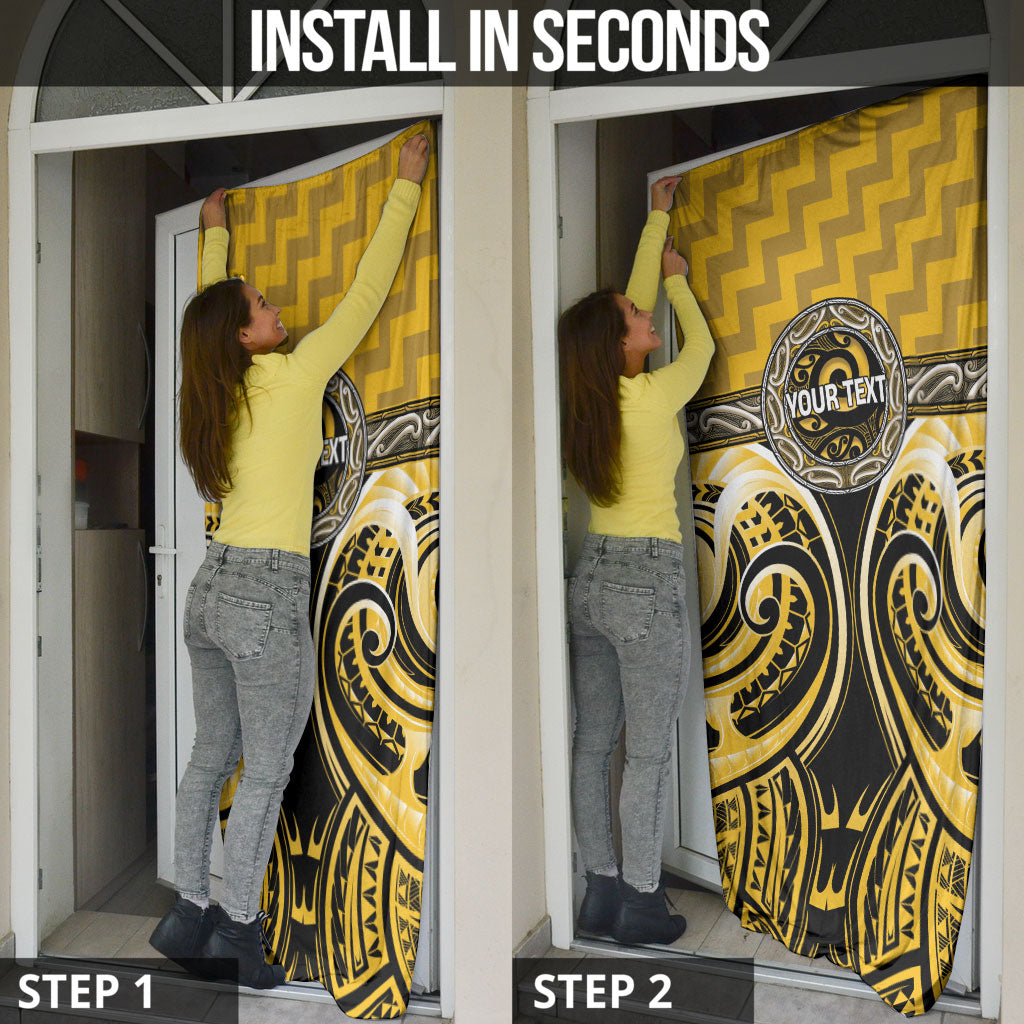 Aotearoa Ngati Whatua Personalised Door Cover Maori Iwi Poutama Puhoro Tattoo