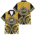 Aotearoa Ngati Whatua Personalised Family Matching Short Sleeve Bodycon Dress and Hawaiian Shirt Maori Iwi Poutama Puhoro Tattoo
