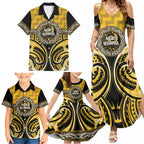 Aotearoa Ngati Whatua Personalised Family Matching Summer Maxi Dress and Hawaiian Shirt Maori Iwi Poutama Puhoro Tattoo