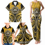 Aotearoa Ngati Whatua Personalised Family Matching Tank Maxi Dress and Hawaiian Shirt Maori Iwi Poutama Puhoro Tattoo