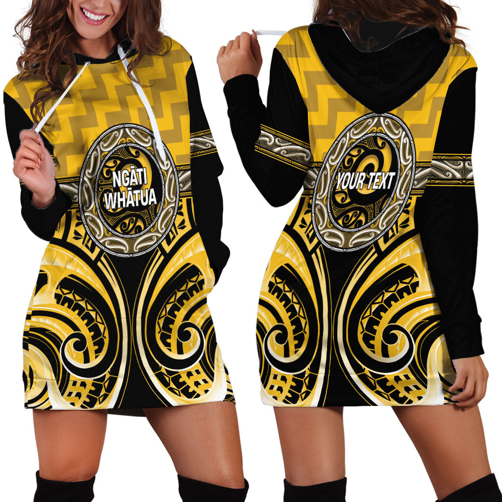 Aotearoa Ngati Whatua Personalised Hoodie Dress Maori Iwi Poutama Puhoro Tattoo