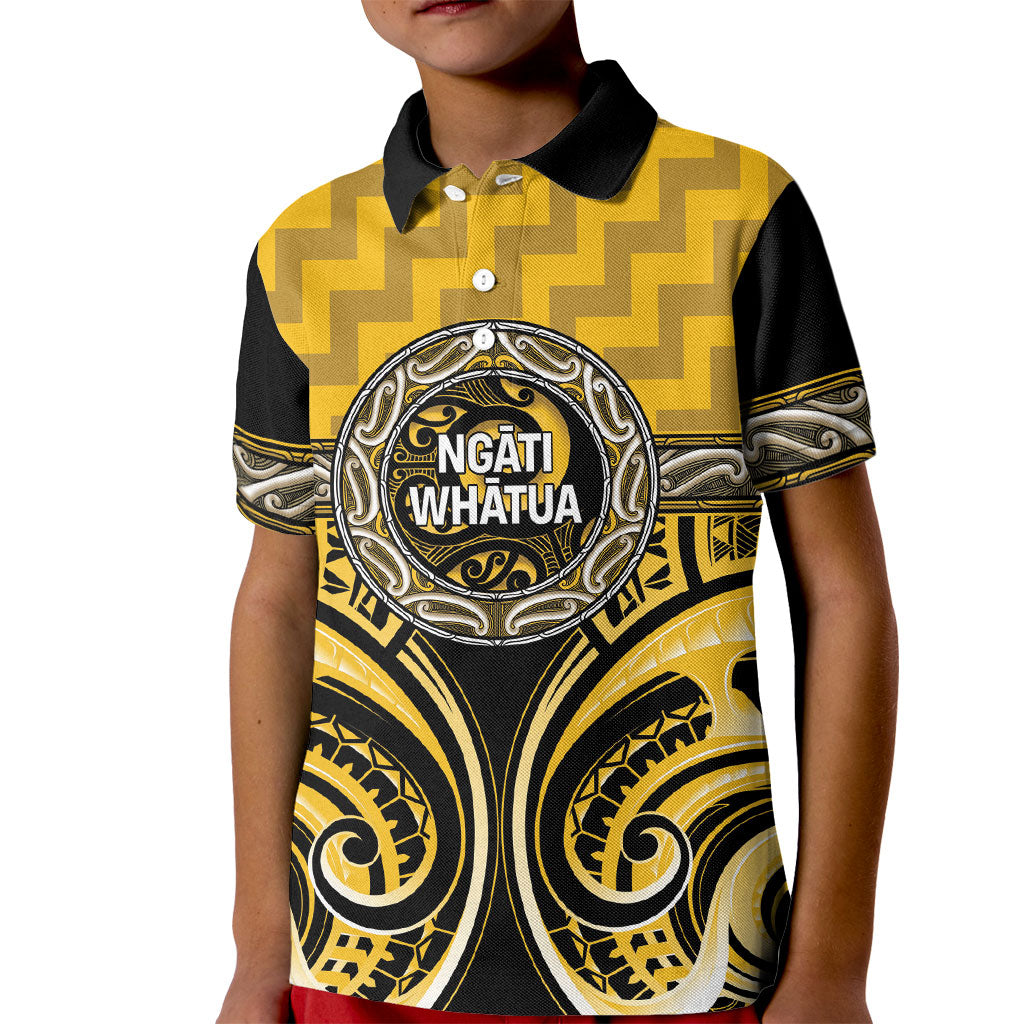 Aotearoa Ngati Whatua Personalised Kid Polo Shirt Maori Iwi Poutama Puhoro Tattoo