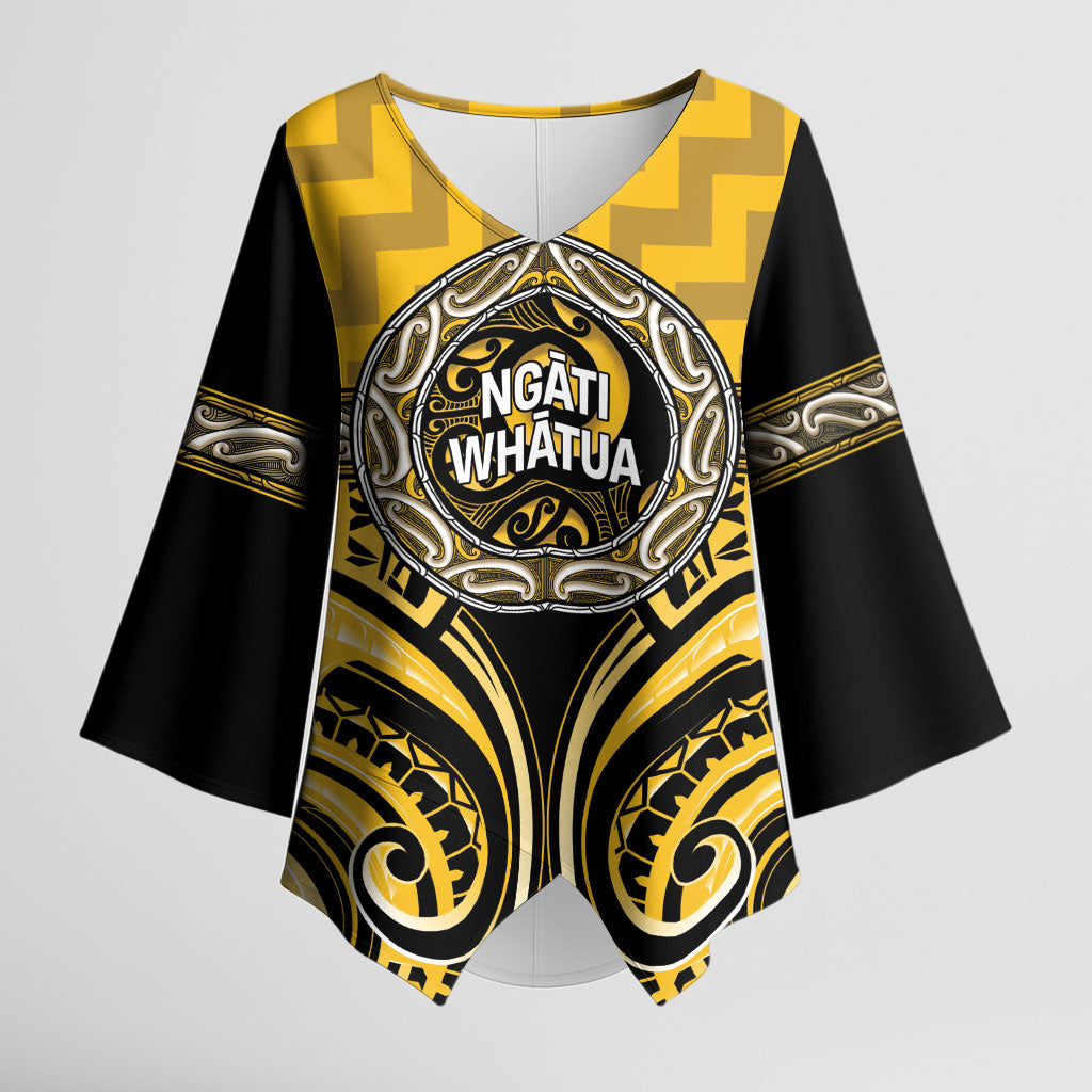 Aotearoa Ngati Whatua Personalised Kimono Sleeve Blouse Maori Iwi Poutama Puhoro Tattoo