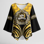 Aotearoa Ngati Whatua Personalised Kimono Sleeve Blouse Maori Iwi Poutama Puhoro Tattoo