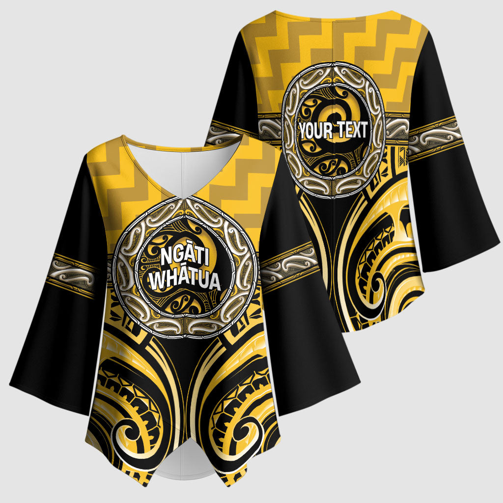 Aotearoa Ngati Whatua Personalised Kimono Sleeve Blouse Maori Iwi Poutama Puhoro Tattoo