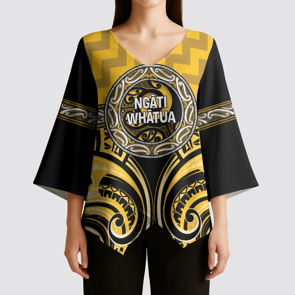 Aotearoa Ngati Whatua Personalised Kimono Sleeve Blouse Maori Iwi Poutama Puhoro Tattoo