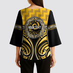 Aotearoa Ngati Whatua Personalised Kimono Sleeve Blouse Maori Iwi Poutama Puhoro Tattoo