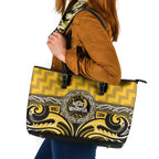 Aotearoa Ngati Whatua Leather Tote Bag Maori Iwi Poutama Puhoro Tattoo