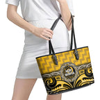 Aotearoa Ngati Whatua Leather Tote Bag Maori Iwi Poutama Puhoro Tattoo