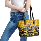 Aotearoa Ngati Whatua Leather Tote Bag Maori Iwi Poutama Puhoro Tattoo