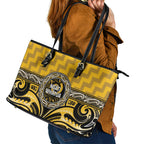 Aotearoa Ngati Whatua Leather Tote Bag Maori Iwi Poutama Puhoro Tattoo