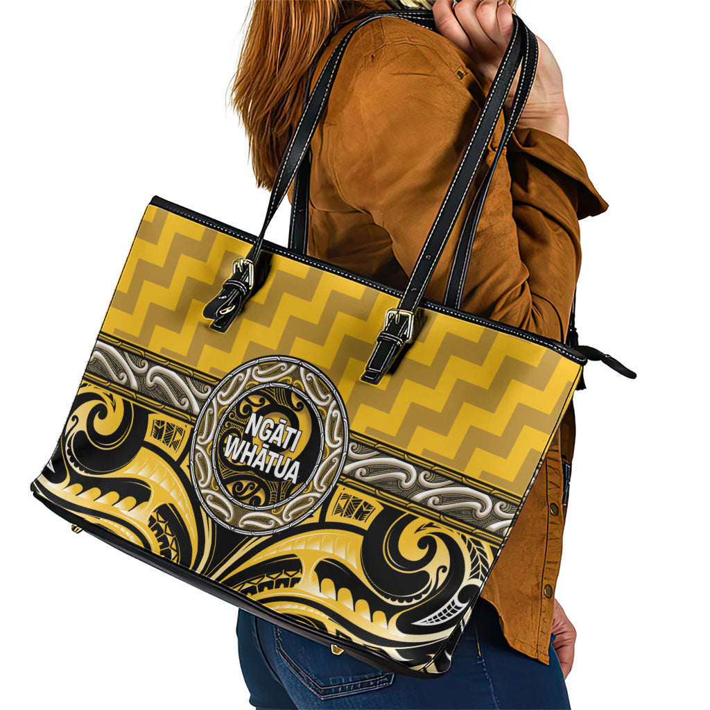 Aotearoa Ngati Whatua Leather Tote Bag Maori Iwi Poutama Puhoro Tattoo