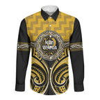 Aotearoa Ngati Whatua Personalised Long Sleeve Button Shirt Maori Iwi Poutama Puhoro Tattoo