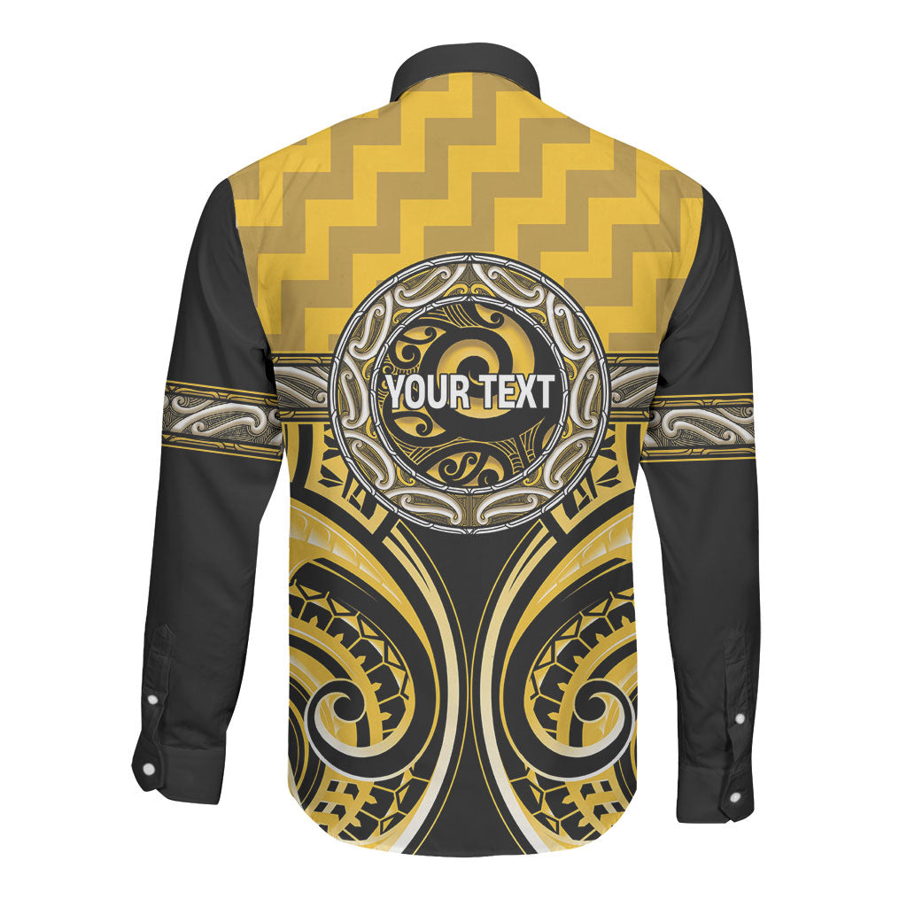 Aotearoa Ngati Whatua Personalised Long Sleeve Button Shirt Maori Iwi Poutama Puhoro Tattoo