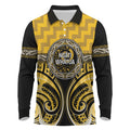 Aotearoa Ngati Whatua Personalised Long Sleeve Polo Shirt Maori Iwi Poutama Puhoro Tattoo