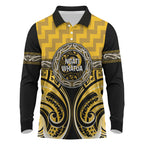 Aotearoa Ngati Whatua Personalised Long Sleeve Polo Shirt Maori Iwi Poutama Puhoro Tattoo