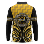 Aotearoa Ngati Whatua Personalised Long Sleeve Polo Shirt Maori Iwi Poutama Puhoro Tattoo