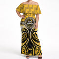 Aotearoa Ngati Whatua Personalised Off Shoulder Maxi Dress Maori Iwi Poutama Puhoro Tattoo