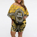 Aotearoa Ngati Whatua Personalised Off Shoulder Short Dress Maori Iwi Poutama Puhoro Tattoo
