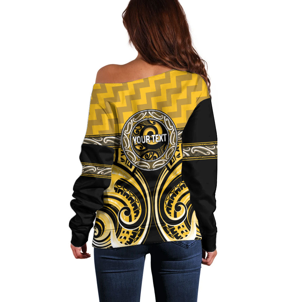 Aotearoa Ngati Whatua Personalised Off Shoulder Sweater Maori Iwi Poutama Puhoro Tattoo