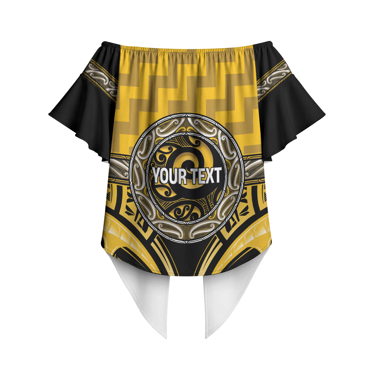 Aotearoa Ngati Whatua Personalised Off Shoulder Wrap Waist Top Maori Iwi Poutama Puhoro Tattoo
