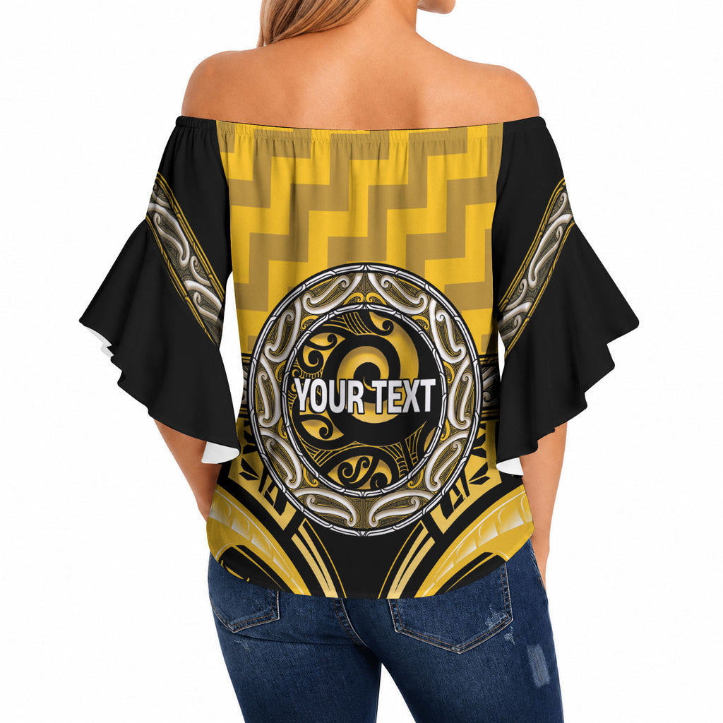 Aotearoa Ngati Whatua Personalised Off Shoulder Wrap Waist Top Maori Iwi Poutama Puhoro Tattoo