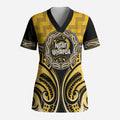 Aotearoa Ngati Whatua Personalised Scrub Top Maori Iwi Poutama Puhoro Tattoo