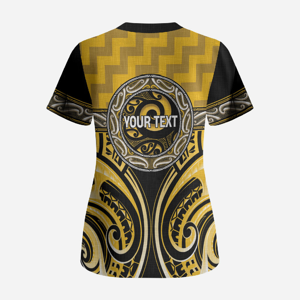 Aotearoa Ngati Whatua Personalised Scrub Top Maori Iwi Poutama Puhoro Tattoo