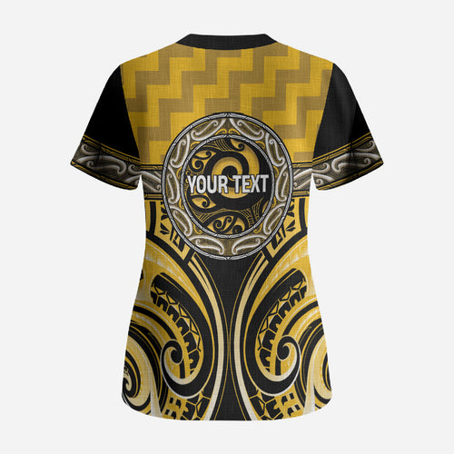 Aotearoa Ngati Whatua Personalised Scrub Top Maori Iwi Poutama Puhoro Tattoo