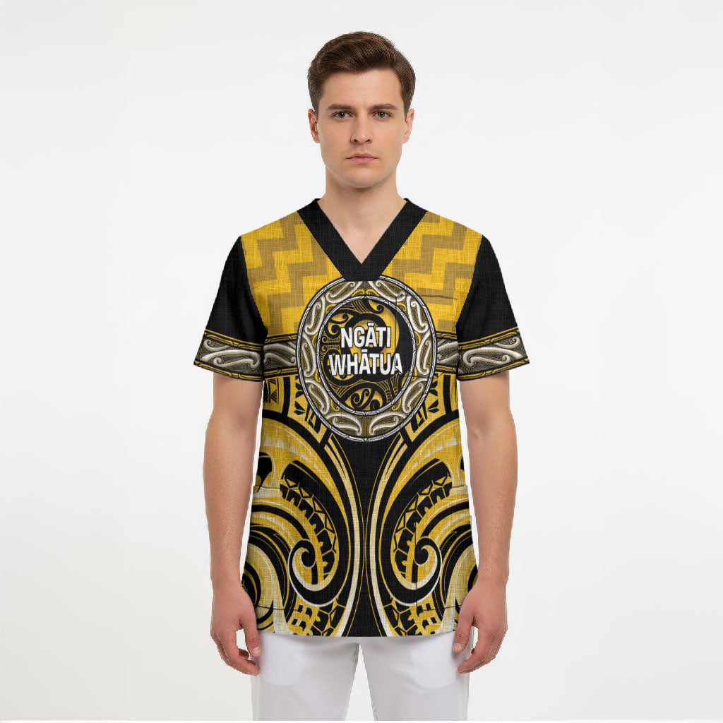 Aotearoa Ngati Whatua Personalised Scrub Top Maori Iwi Poutama Puhoro Tattoo