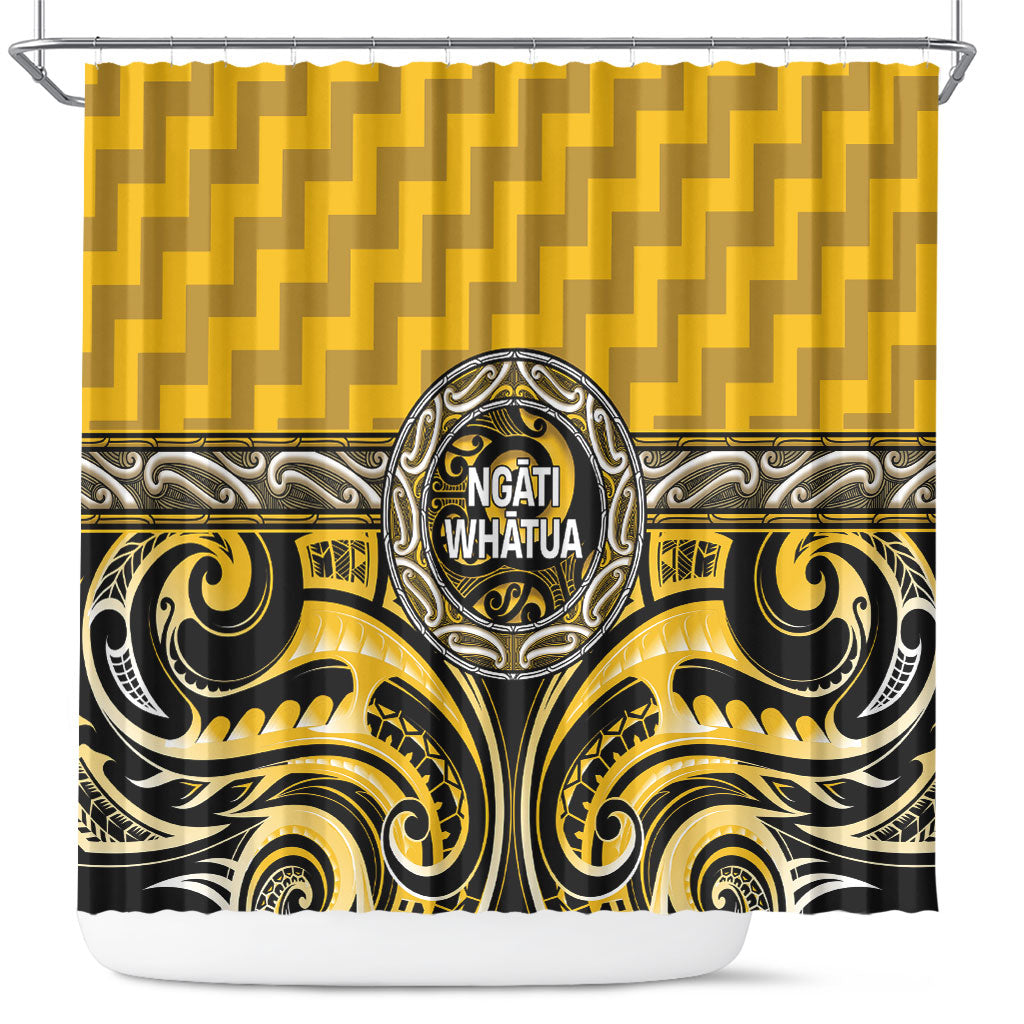 Aotearoa Ngati Whatua Shower Curtain Maori Iwi Poutama Puhoro Tattoo