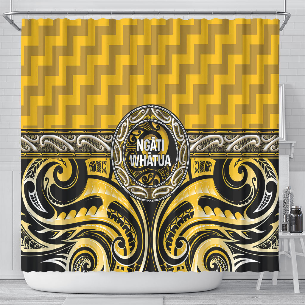 Aotearoa Ngati Whatua Shower Curtain Maori Iwi Poutama Puhoro Tattoo