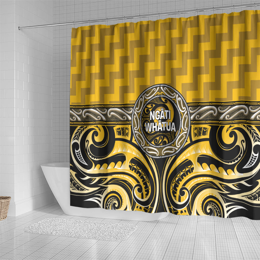 Aotearoa Ngati Whatua Shower Curtain Maori Iwi Poutama Puhoro Tattoo